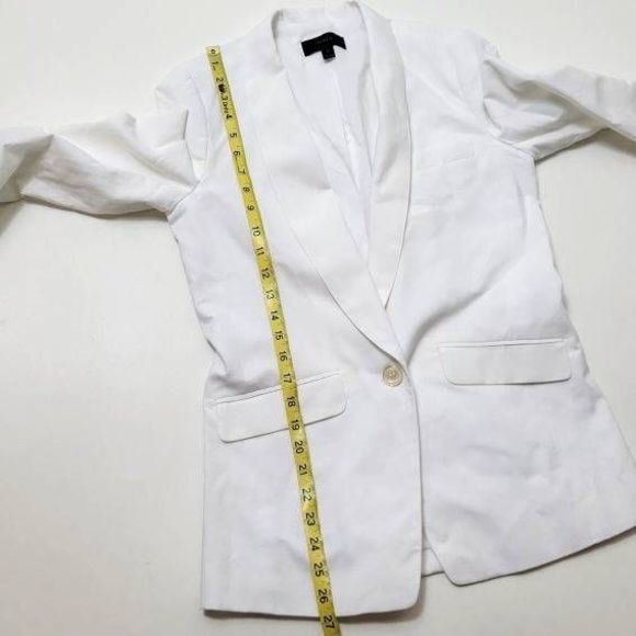 J. Crew Unstructured Linen / Cotton Blazer White Size 0 - Picture 6 of 11